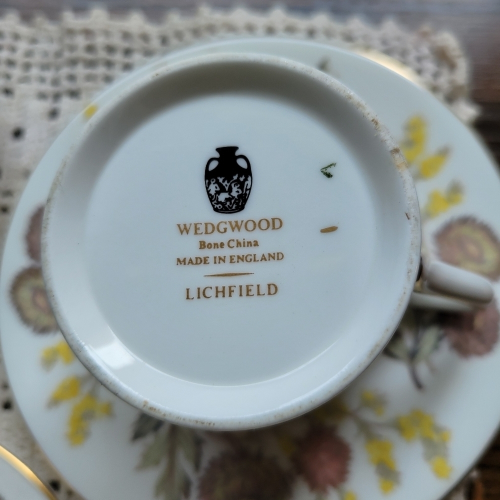 Wedgwood Litchfield Demitasse Espresso Cups Saucers SET Of 4 - Picture 3 of 10